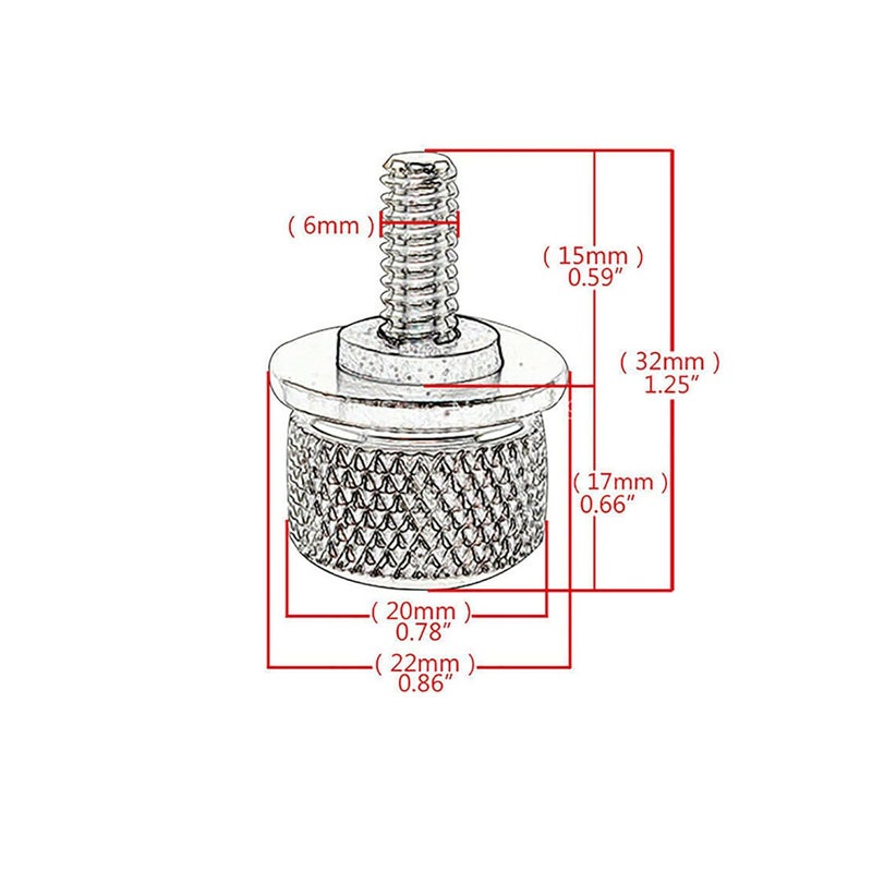 HRJZF 4 PCS Stainless Knurled Fender Rear Seat Bolts Screw and Nut Kit Quick Mount Compatible with 1986-2023 Harley Touring Soft (Silver-Silver) - Image 2